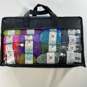 INSCRAFT Acrylic Yarn Kit - 40 Assorted Colors & Crochet Hooks Set NEW